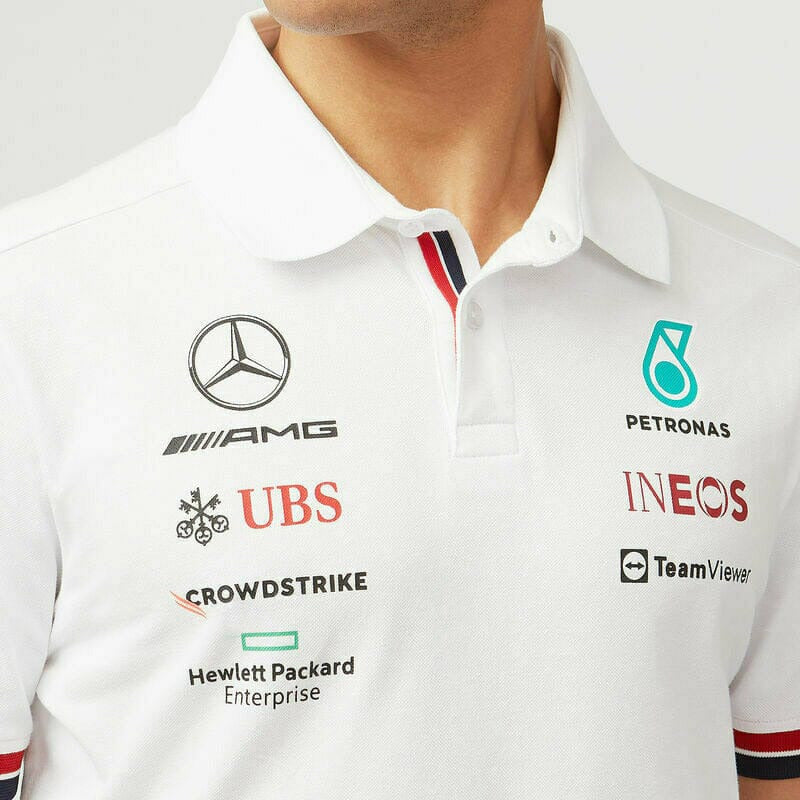 Mercedes-AMG Petronas F1 2022 Team Polo - Black/White Polos Beige