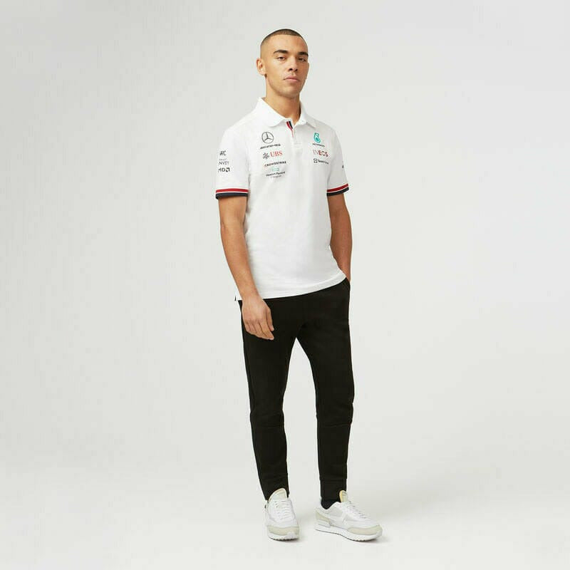 Mercedes-AMG Petronas F1 2022 Team Polo - Black/White Polos Light Gray