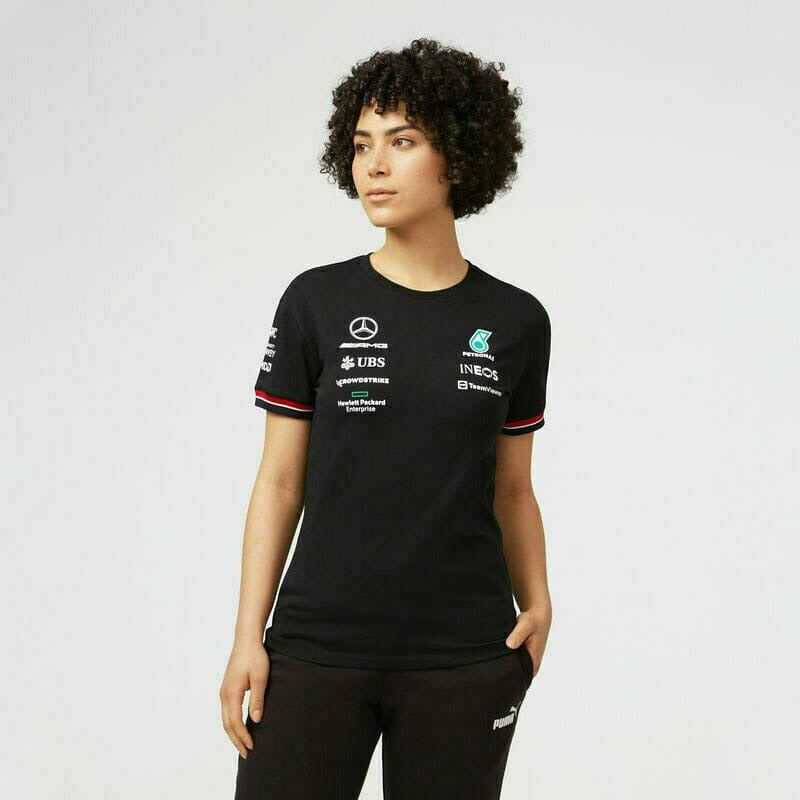 Mercedes Benz AMG Petronas F1 2022 Women's Driver T-Shirt - Black/White T-shirts Black