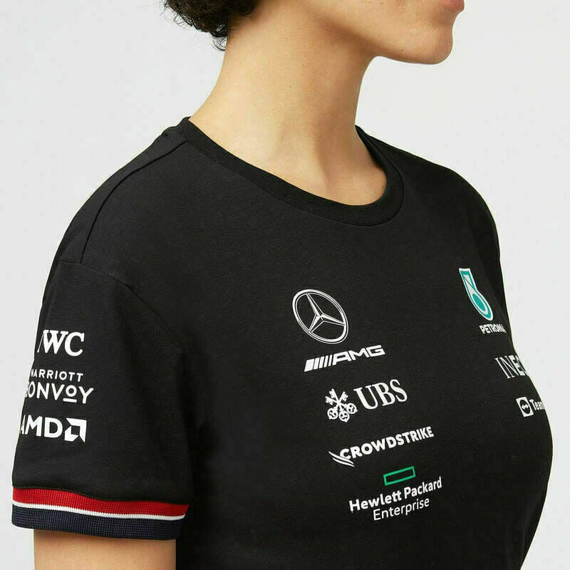 Mercedes Benz AMG Petronas F1 2022 Women's Driver T-Shirt - Black/White T-shirts Black