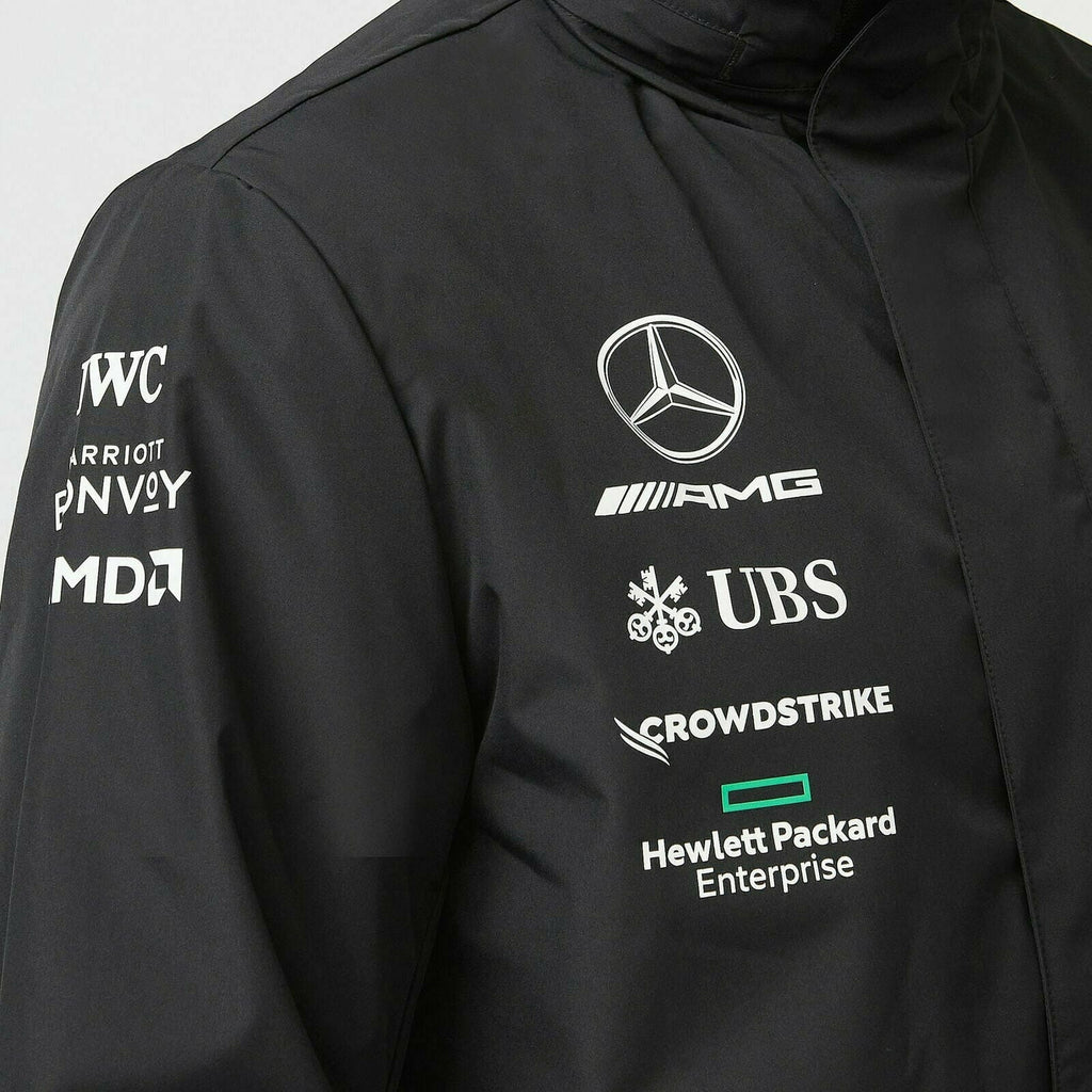 Mercedes Benz AMG Petronas F1 2022 Unisex Team Rain Jacket - Black Jackets Dark Slate Gray