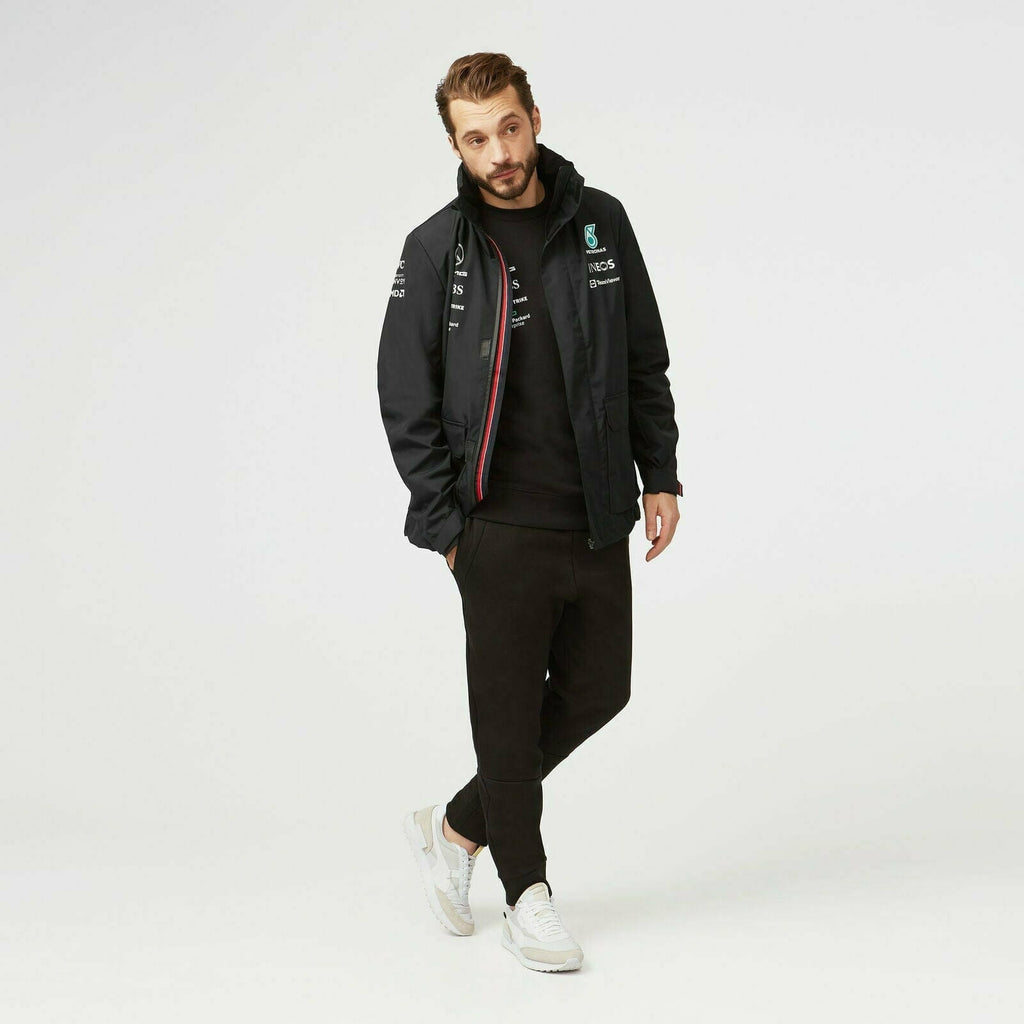 Mercedes Benz AMG Petronas F1 2022 Unisex Team Rain Jacket - Black Jackets Lavender