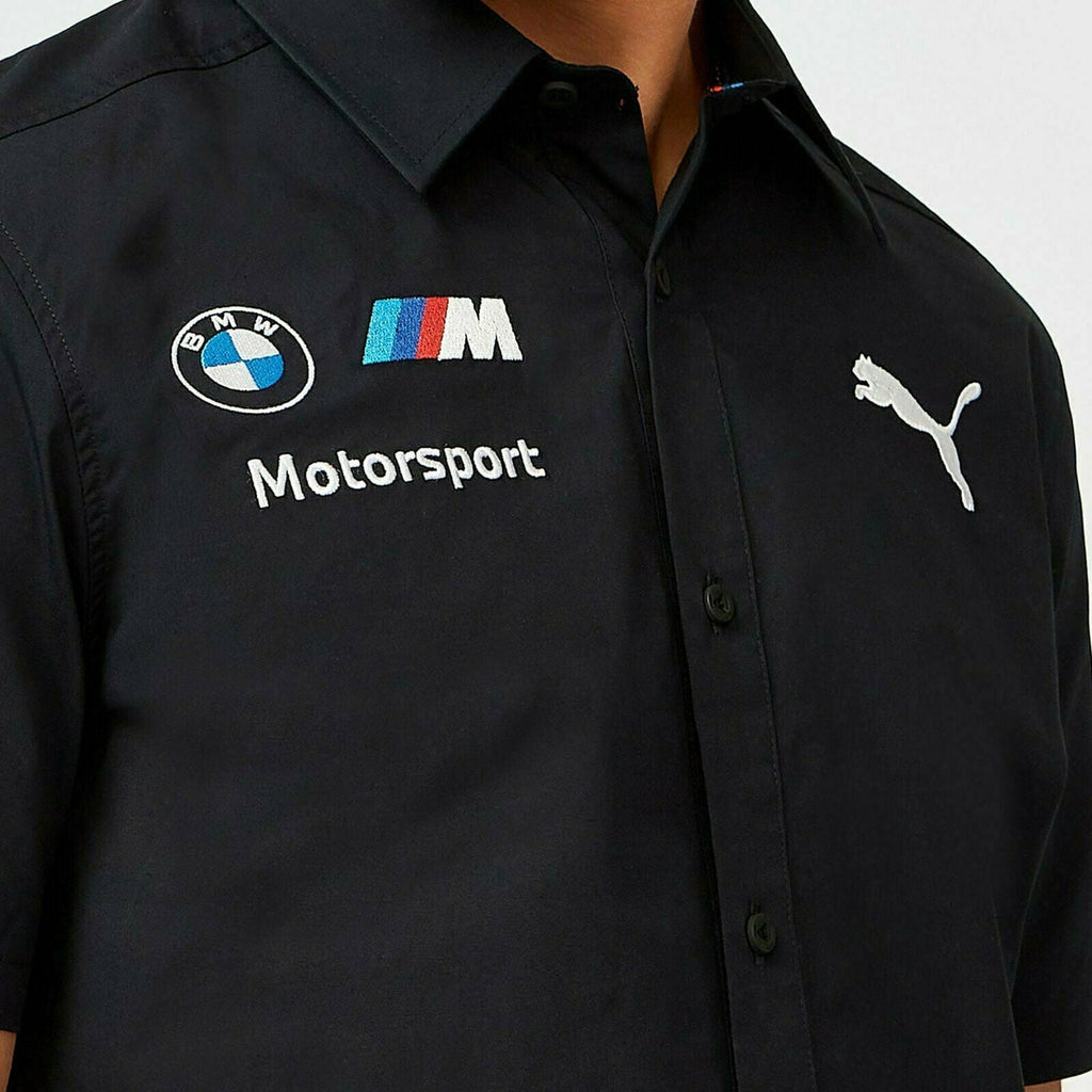 BMW Motorsports Men's Team Button Down Shirt- Gray Shirts Black