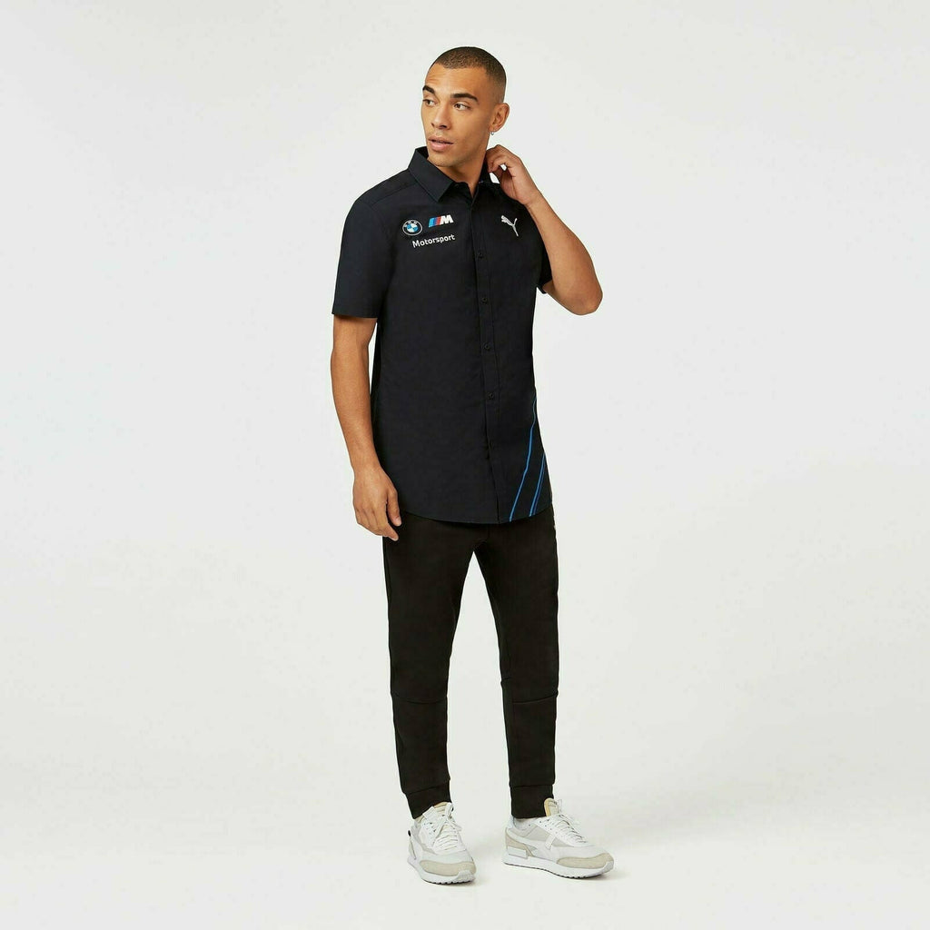 BMW Motorsports Men's Team Button Down Shirt- Gray Shirts Lavender