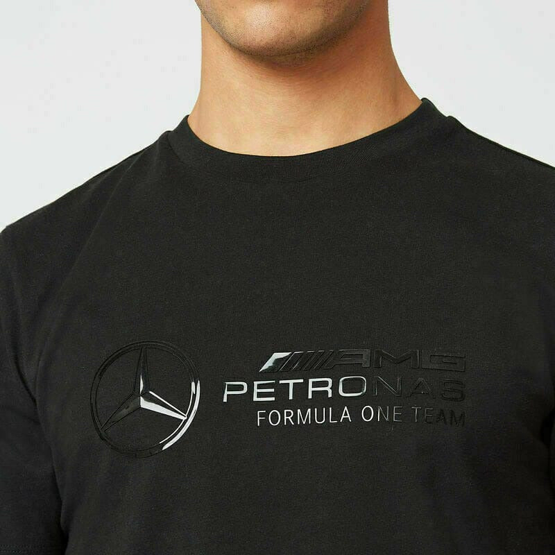 Mercedes Benz AMG Petronas F1 Unisex Stealth Large Logo T-Shirt -Black T-shirts Light Gray
