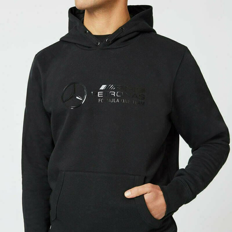 Mercedes Benz AMG Petronas F1 Unisex Stealth Large Logo Hoodie -Black Hoodies Dark Slate Gray