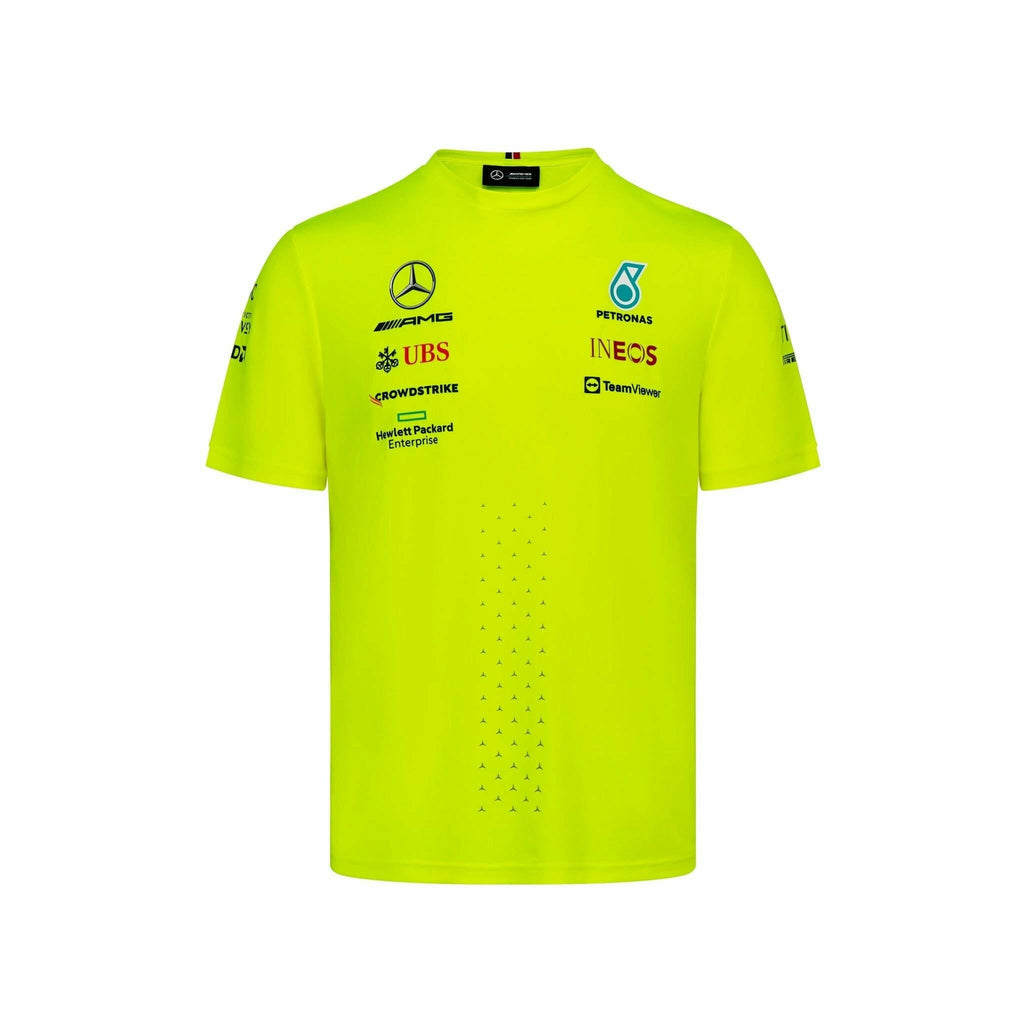 Mercedes Benz AMG Petronas F1 2022 Men's Set Up Driver T-Shirt - Yellow T-shirts Gold