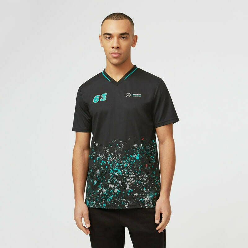 Mercedes Benz AMG Petronas F1 George Russell #63 Sports T-Shirt-Black T-shirts Dark Slate Gray