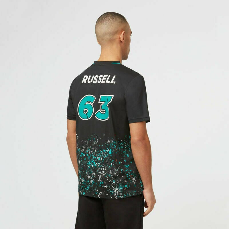 Mercedes Benz AMG Petronas F1 George Russell #63 Sports T-Shirt-Black T-shirts Dark Slate Gray