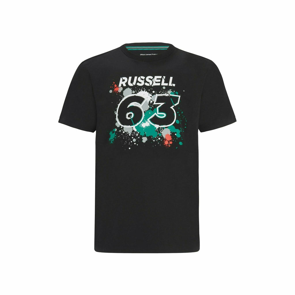Mercedes Benz AMG Petronas F1 Kids George Russell #63 T-Shirt -Youth Black T-shirts Dark Slate Gray