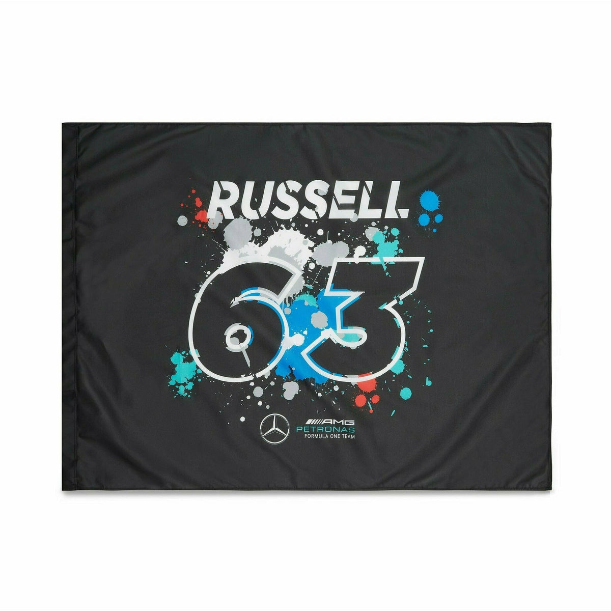 Mercedes Benz AMG Petronas F1 George Russell #63 Flag -Black Flag Dark Slate Gray