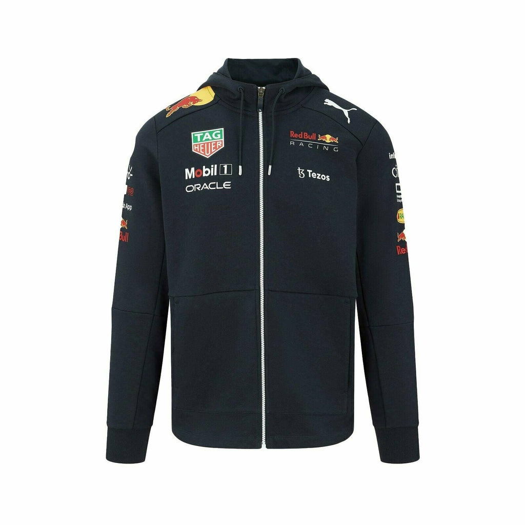 Red Bull Racing F1 Men's 2022 Team Full Zip Hooded Sweatshirt- Navy Hoodies Dark Slate Gray