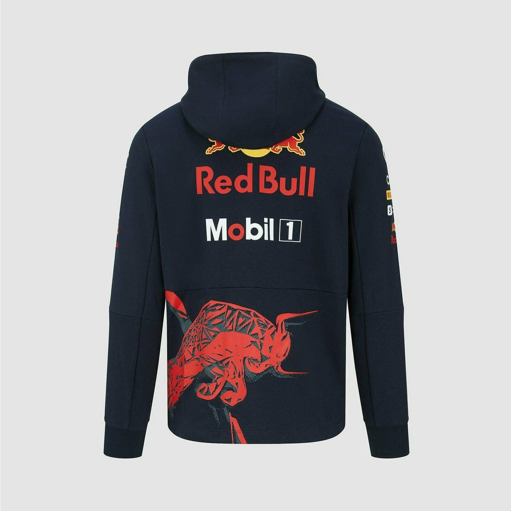 Red Bull Racing F1 Men's 2022 Team Full Zip Hooded Sweatshirt- Navy Hoodies Lavender