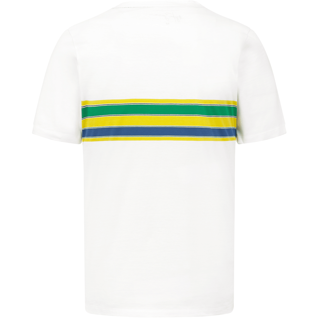Ayrton Senna Men's Helmet Striped T-Shirt T-shirts White Smoke