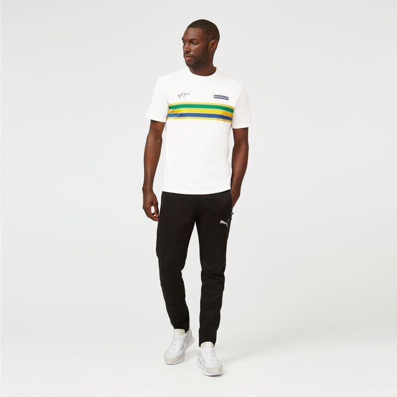 Ayrton Senna Men's Helmet Striped T-Shirt T-shirts Lavender