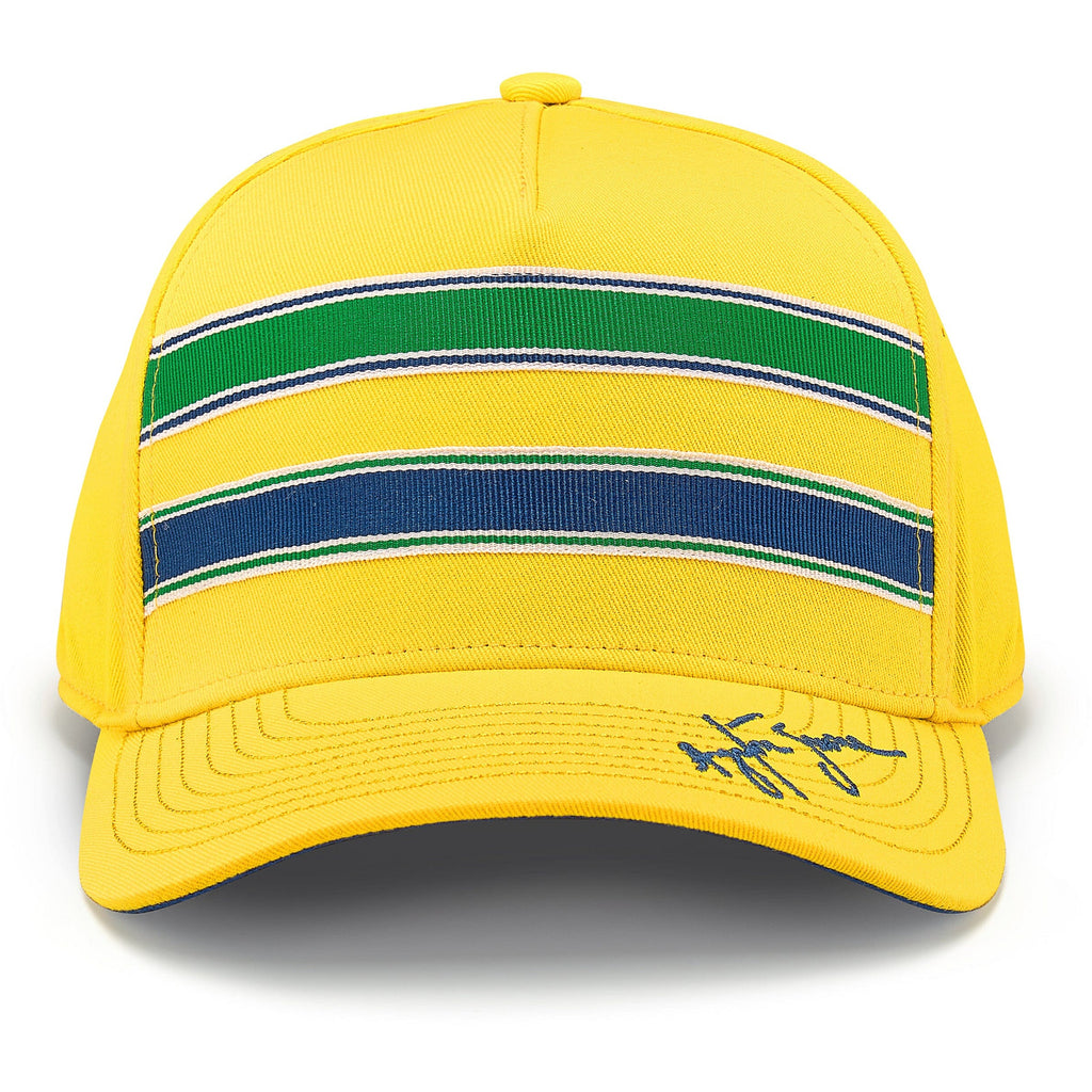 Ayrton Senna Stripe Baseball Hat - Yellow Hats Ayrton Senna 