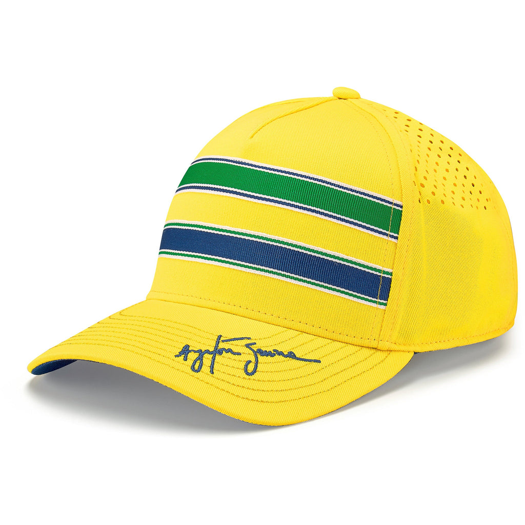Ayrton Senna Stripe Baseball Hat - Yellow Hats Ayrton Senna 