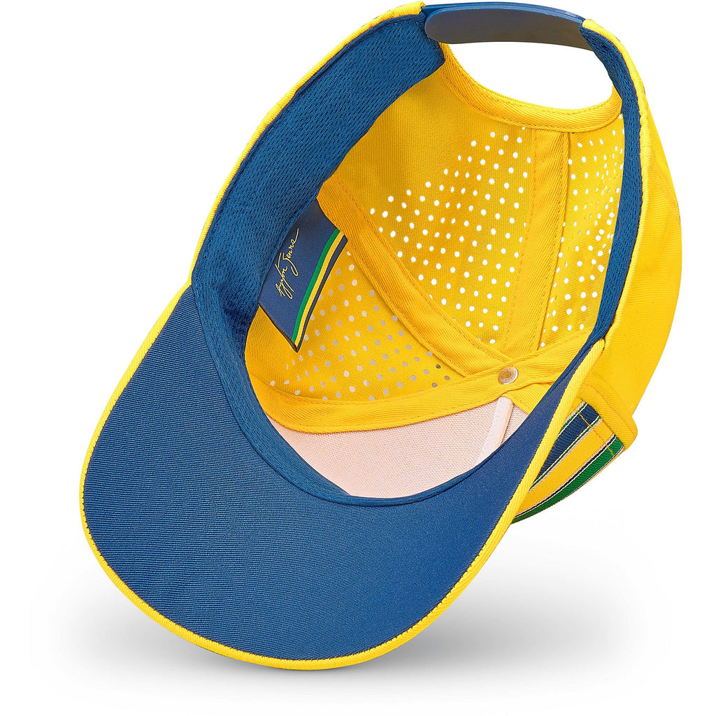 Ayrton Senna Stripe Baseball Hat - Yellow Hats Ayrton Senna 