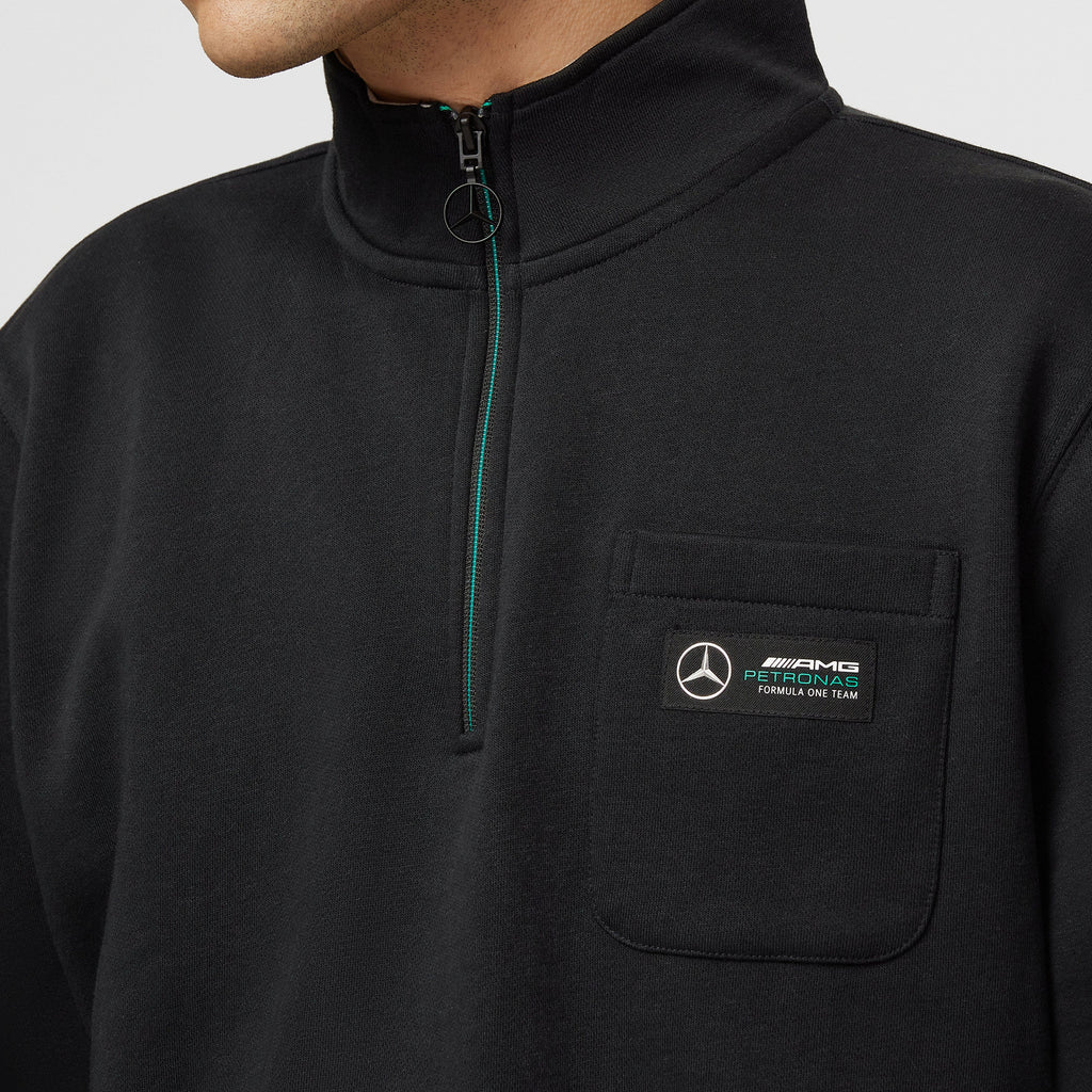 Mercedes AMG Petronas F1 1/4 Zip Sweatshirt- Black Sweatshirt Mercedes AMG Petronas 