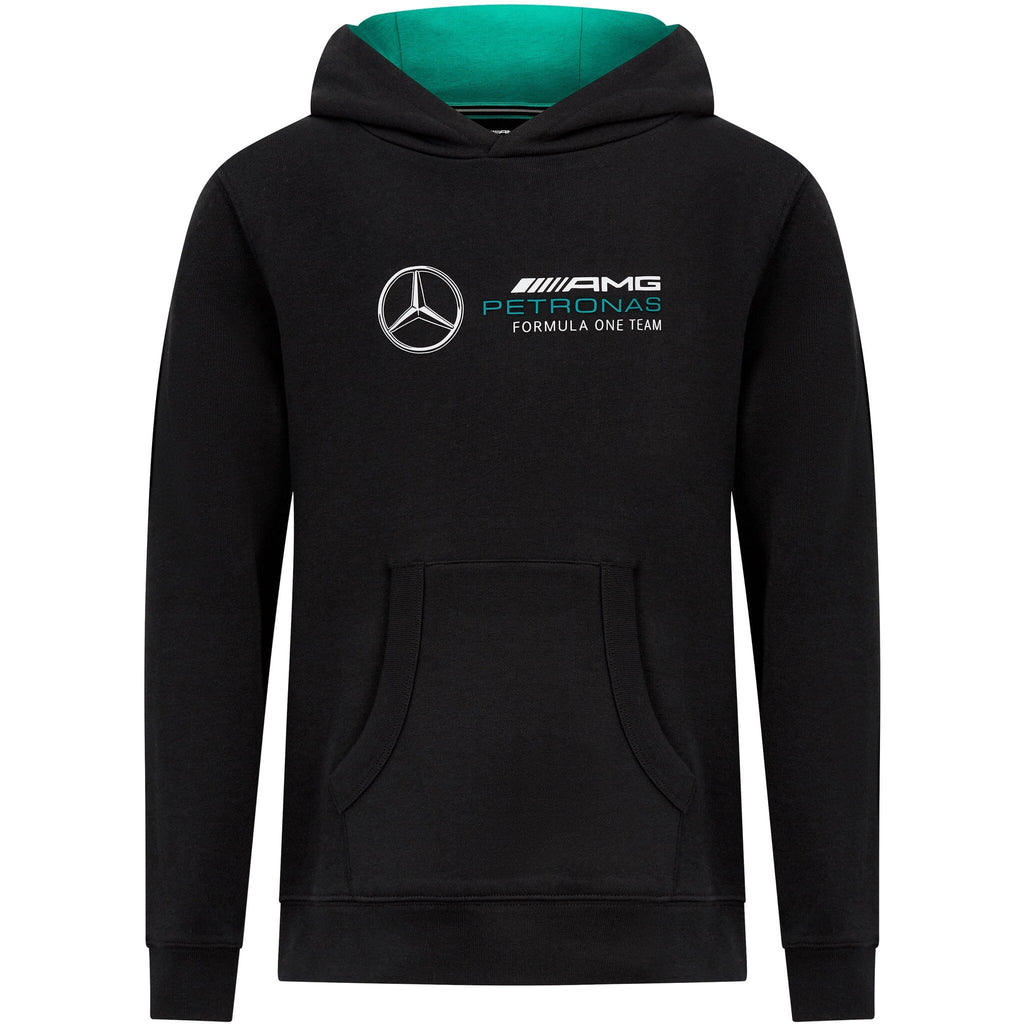 Mercedes AMG Petronas F1 Kids Hooded Logo Sweatshirt - Youth Hoodies Black