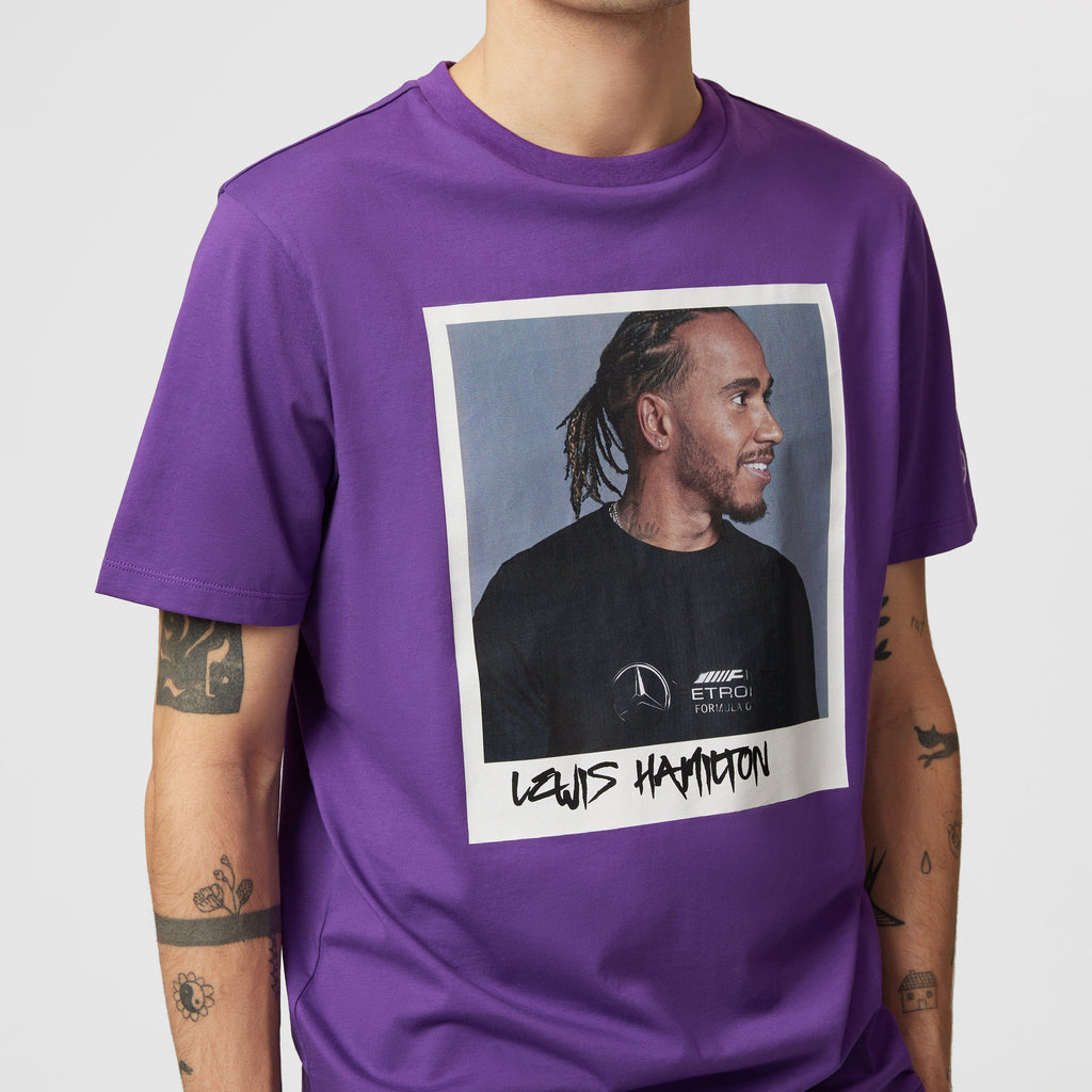 Mercedes AMG Petronas F1 Lewis Hamilton Portrait T-Shirt - Purple T-shirts Mercedes AMG Petronas 