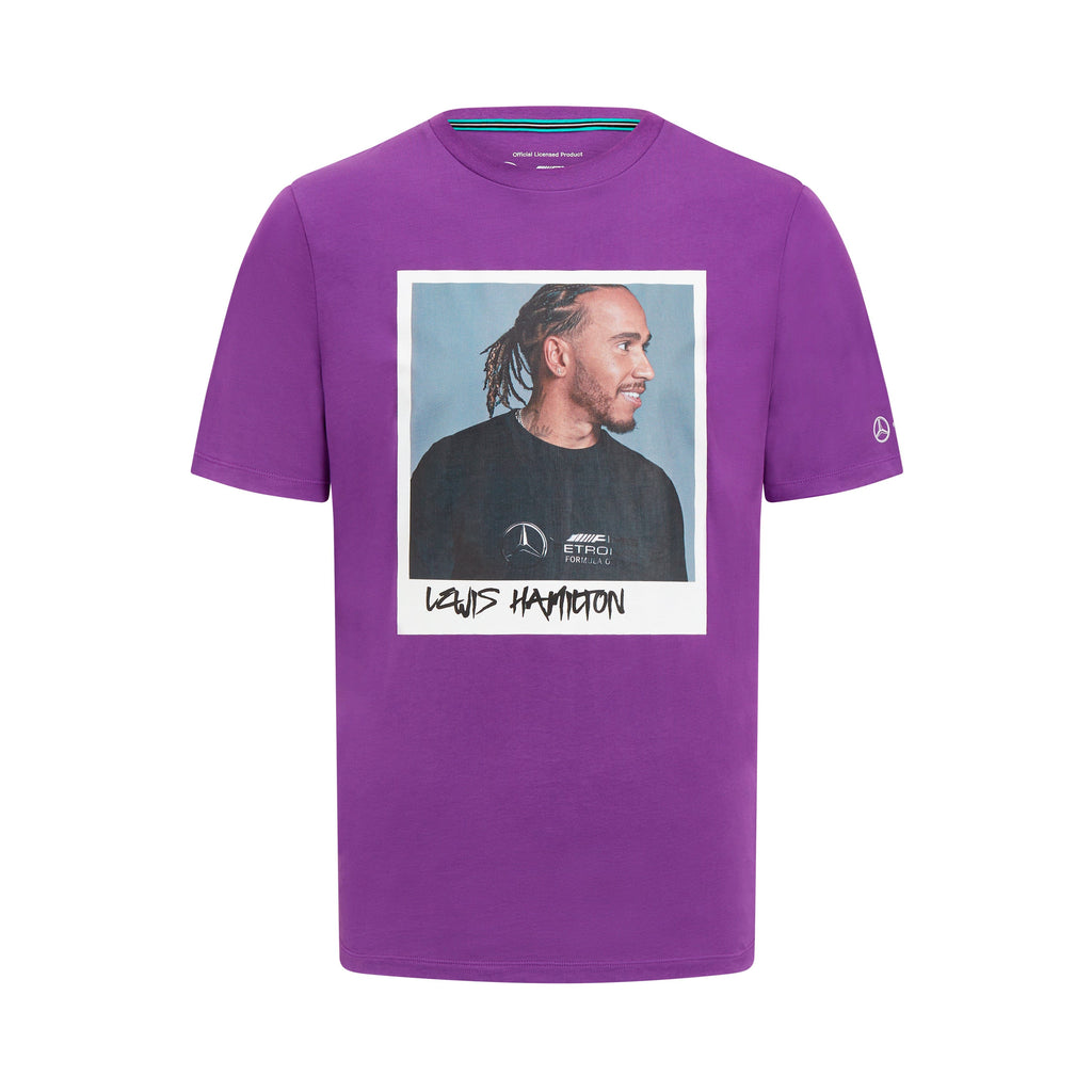 Mercedes AMG Petronas F1 Lewis Hamilton Portrait T-Shirt - Purple T-shirts Mercedes AMG Petronas 