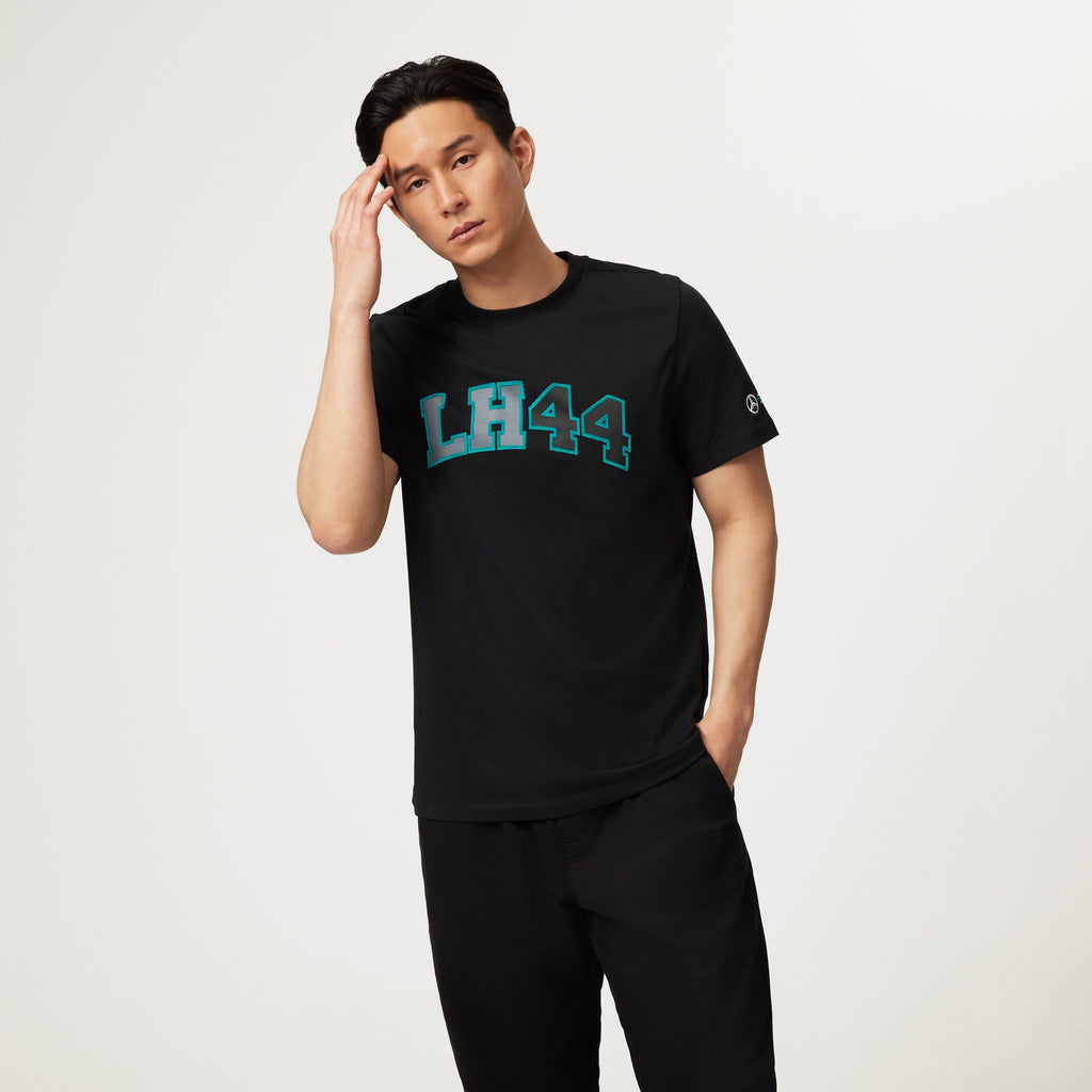 Mercedes AMG Petronas F1 Men's Lewis Hamilton Logo T-Shirt -Black/Purple T-shirts Mercedes AMG Petronas 