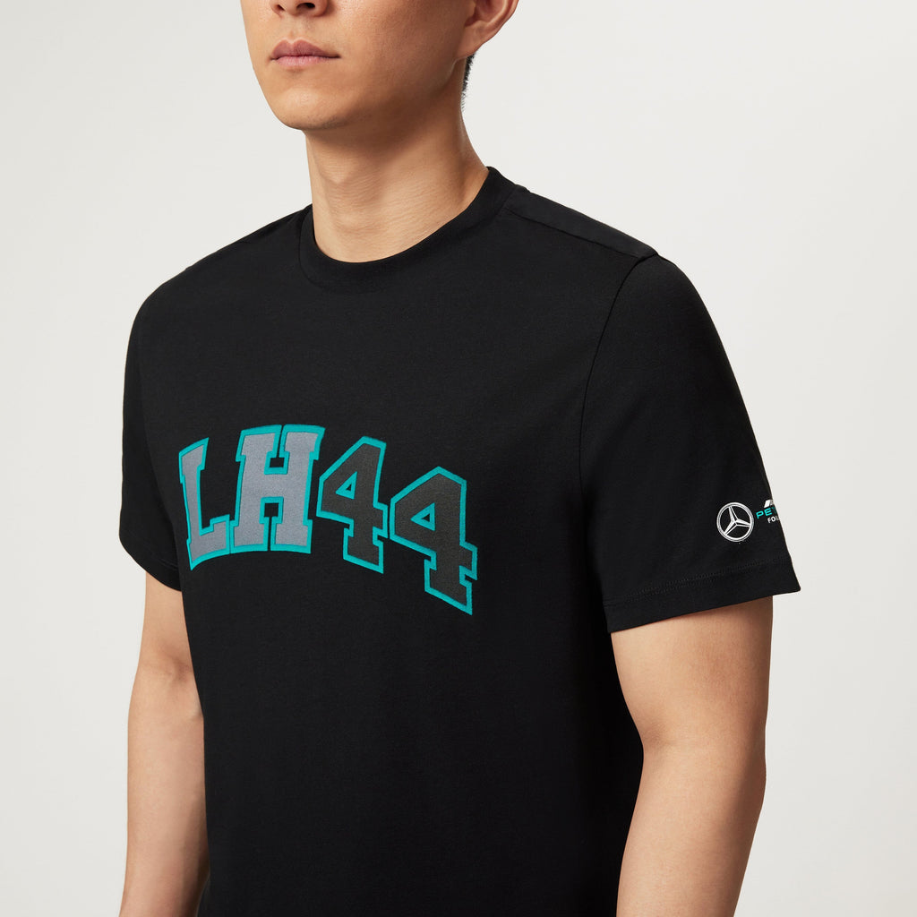 Mercedes AMG Petronas F1 Men's Lewis Hamilton Logo T-Shirt -Black/Purple T-shirts Mercedes AMG Petronas 