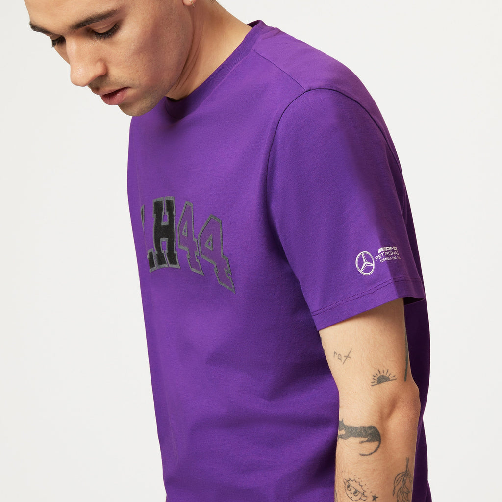 Mercedes AMG Petronas F1 Men's Lewis Hamilton Logo T-Shirt -Black/Purple T-shirts Mercedes AMG Petronas 