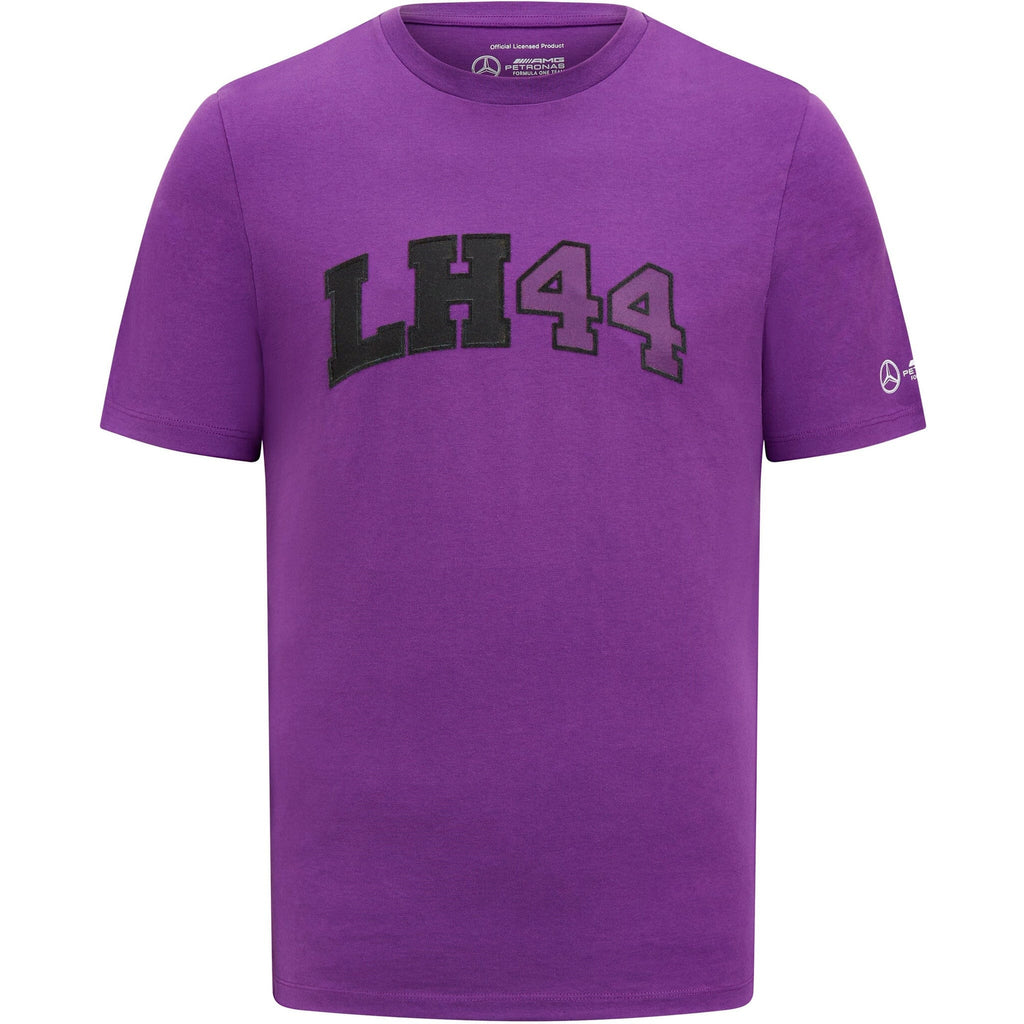 Mercedes AMG Petronas F1 Men's Lewis Hamilton Logo T-Shirt -Black/Purple T-shirts Dark Slate Blue