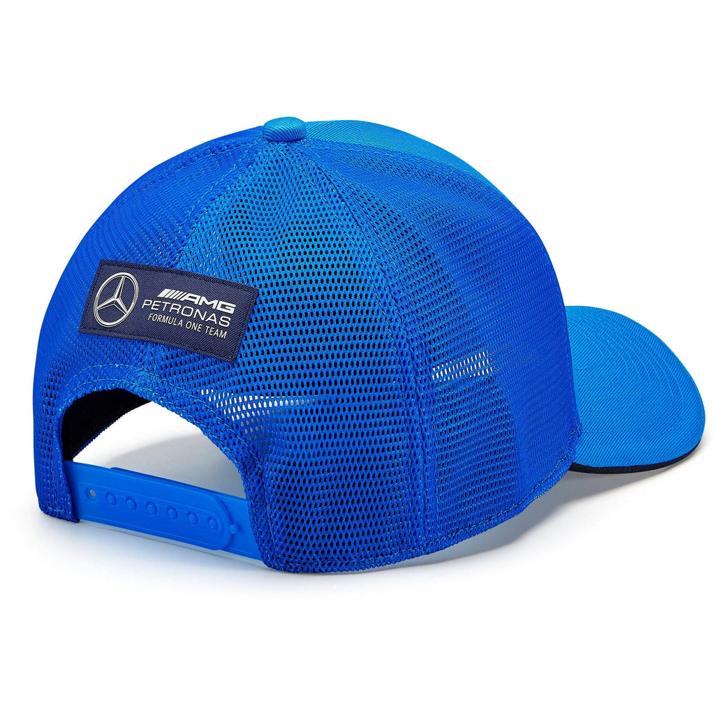 Mercedes AMG Petronas F1 George Russell Trucker Hat Hats Royal Blue