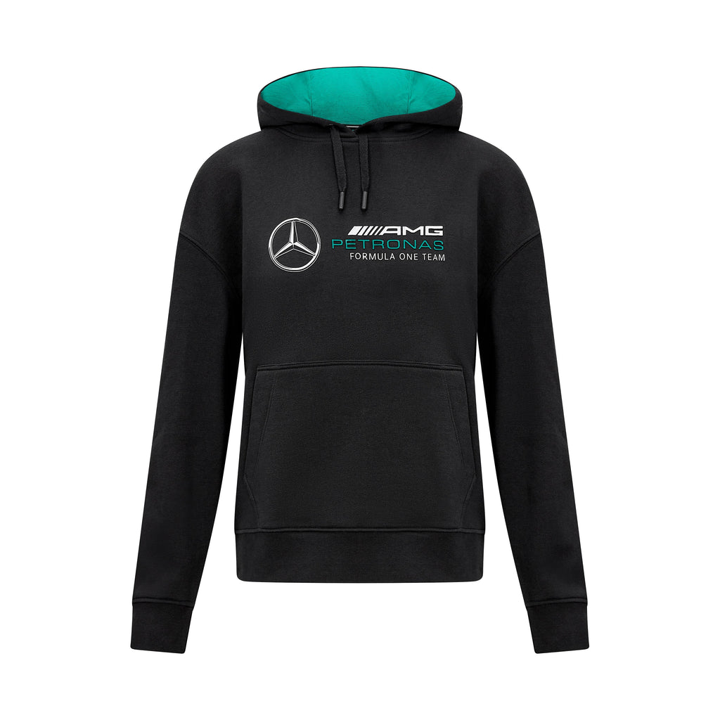 Mercedes AMG Petronas F1 Women's Oversized Hoodie - Black/White Hoodies Mercedes AMG Petronas XXS Black 