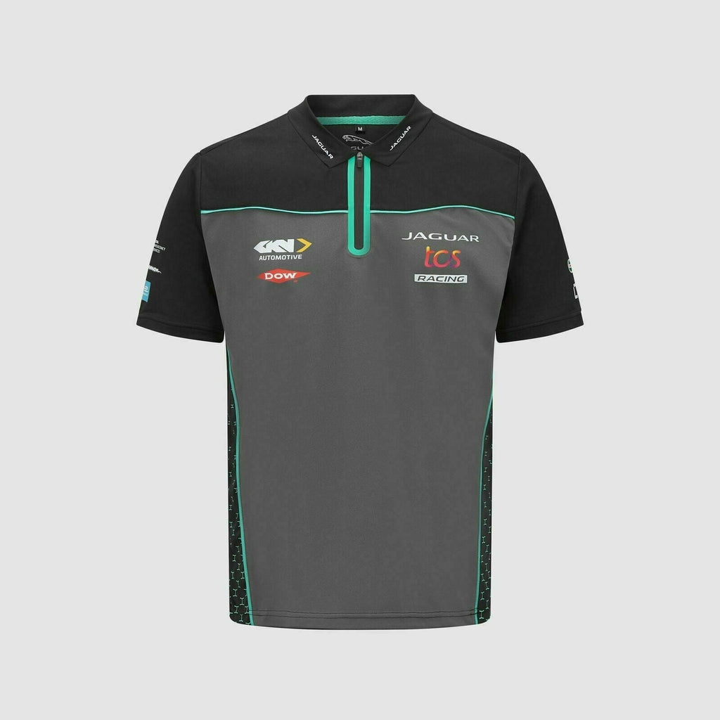 Jaguar TCS Racing Formula E S8 Men's Team Technical Polo Shirt - Black Polos Lavender