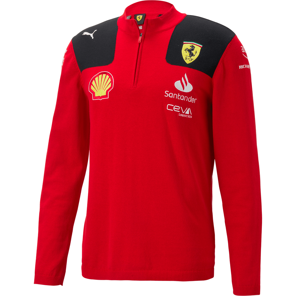 Scuderia Ferrari F1 Men's 2023 Half Zip Sweatshirt Sweatshirt Firebrick