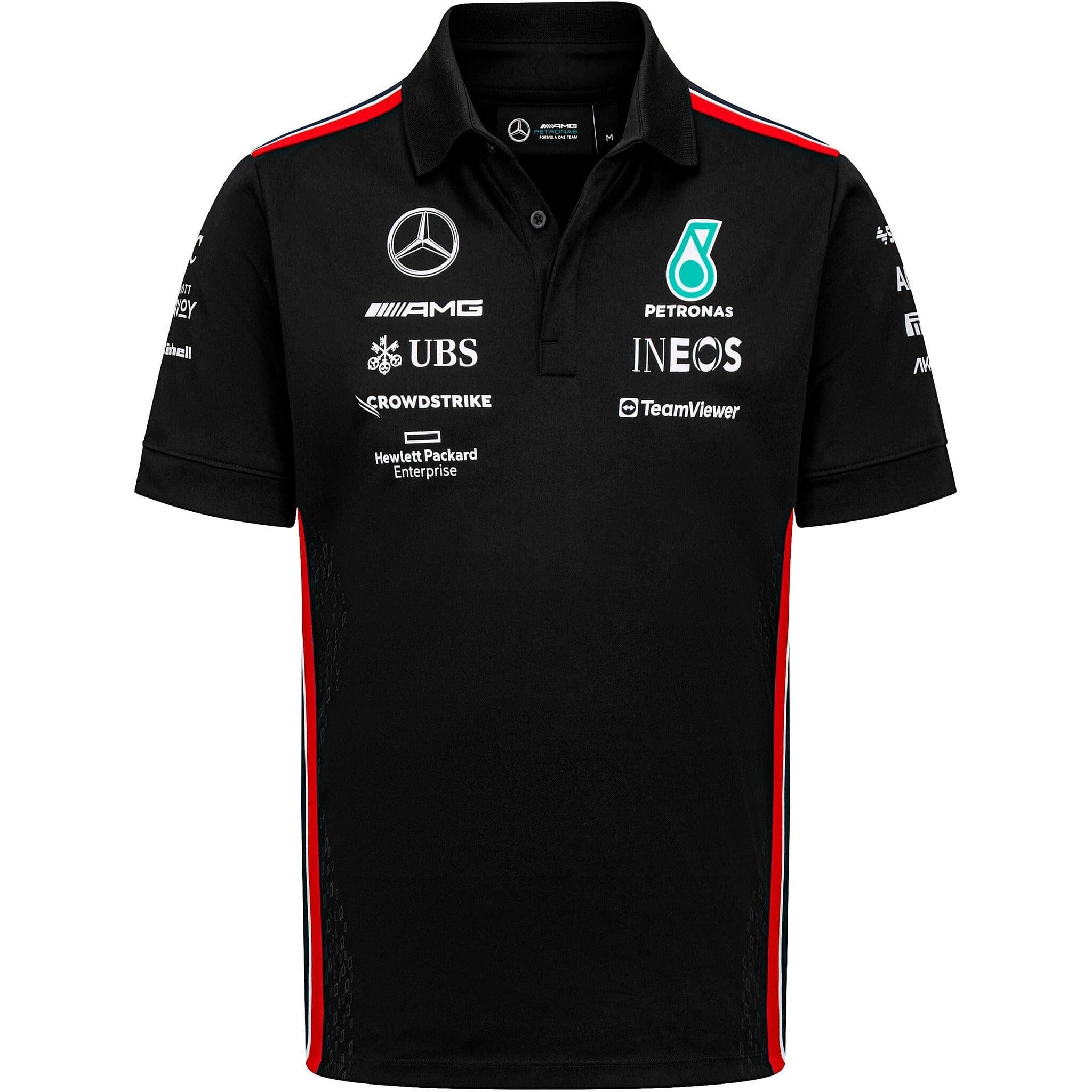 Mercedes AMG Petronas F1 Men's Team Polo - Black/White – CMC