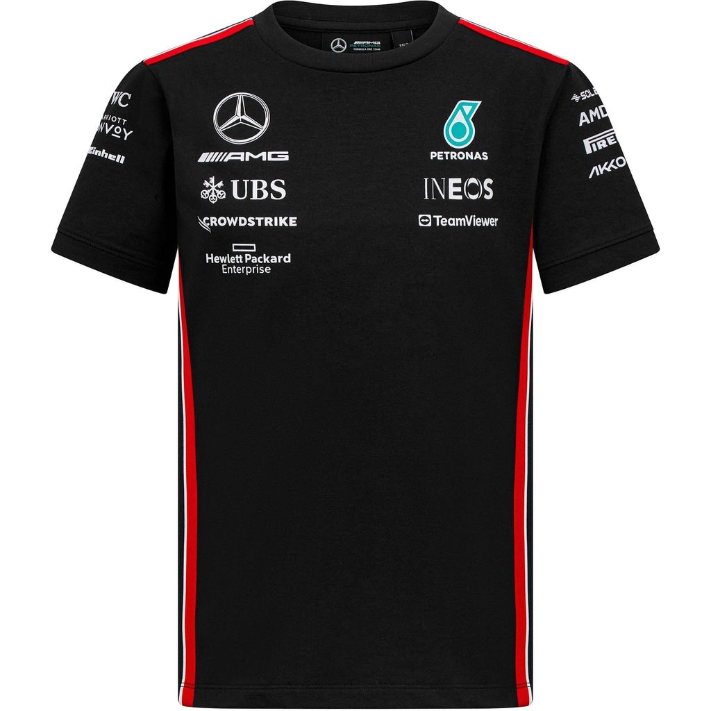 Mercedes AMG Petronas F1 2023 Kids Driver T-Shirt - Black/White T-shirts Black
