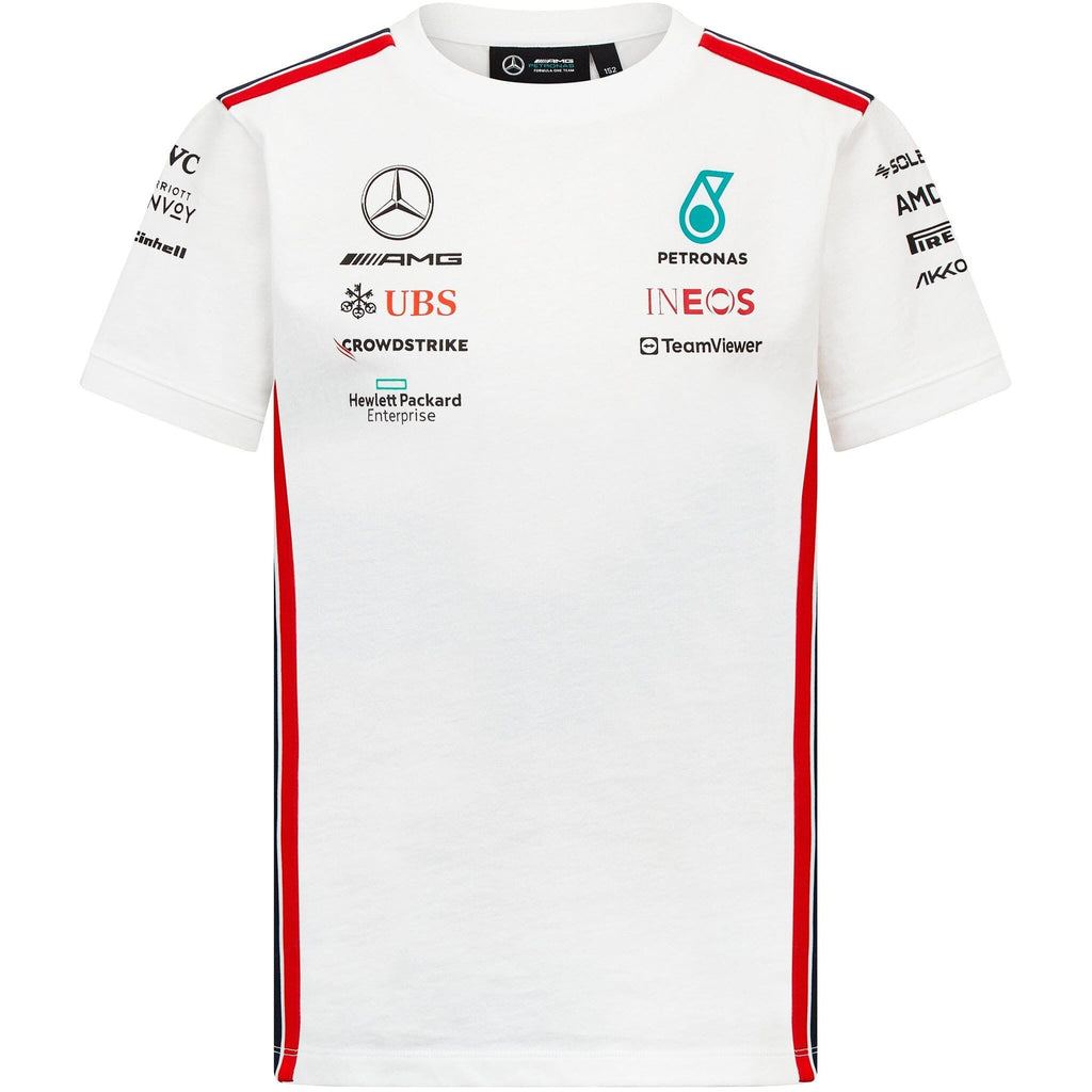 Mercedes AMG Petronas F1 2023 Kids Driver T-Shirt - Black/White T-shirts White Smoke