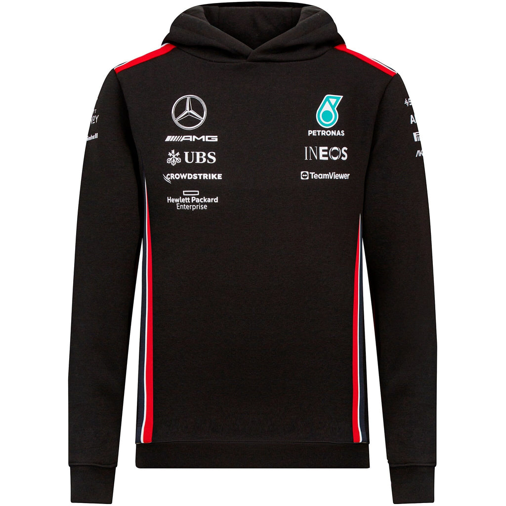 Mercedes AMG Petronas F1 2023 Kids Team Hooded Sweatshirt- Hoodies Black