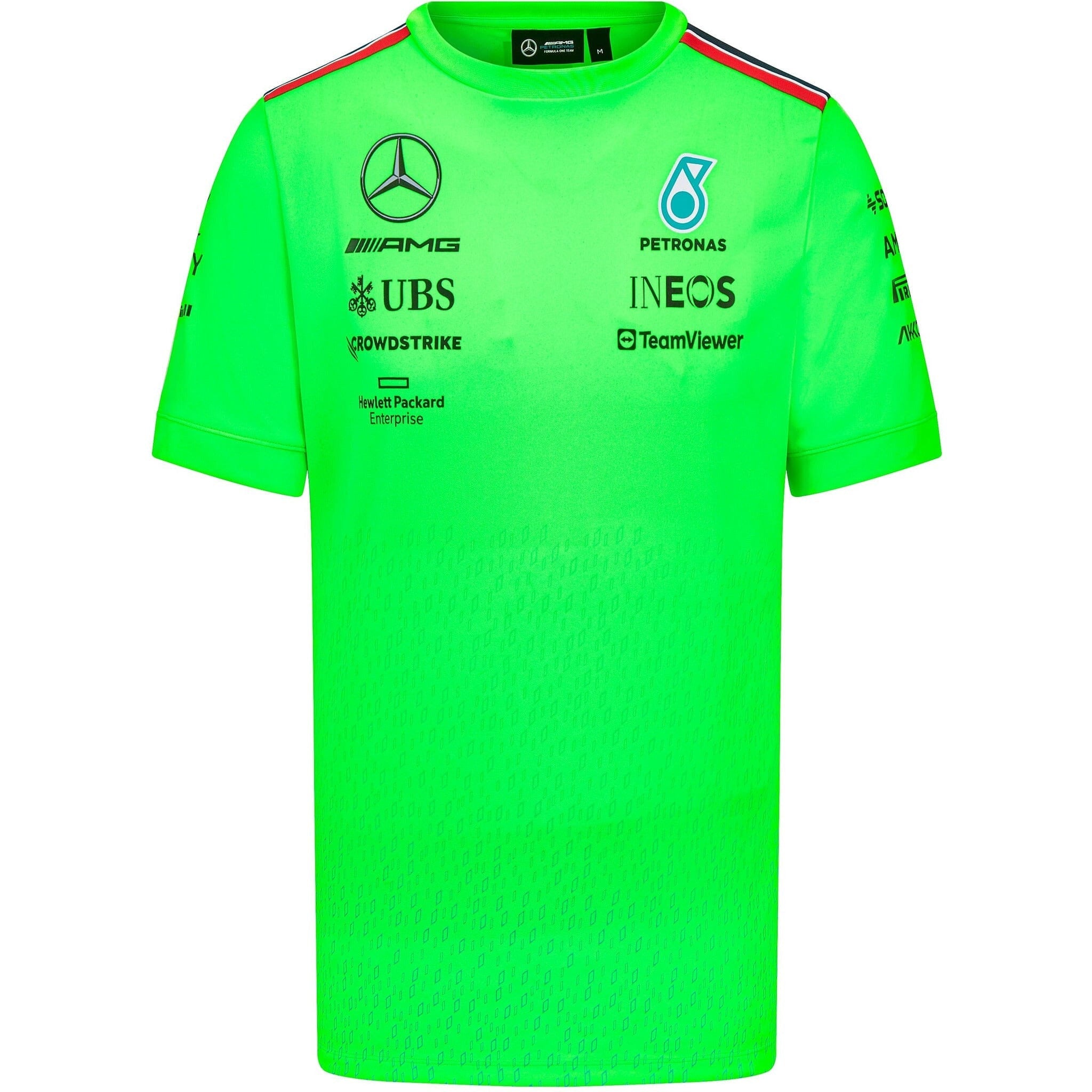 Mercedes AMG Petronas F1 Men's Set Up Driver T-Shirt Volt Green