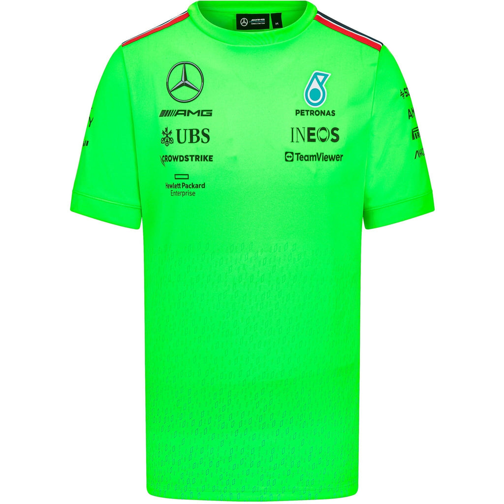 Mercedes AMG Petronas F1 2023 Men's Set Up Driver T-Shirt - Volt Green T-shirts Lime Green