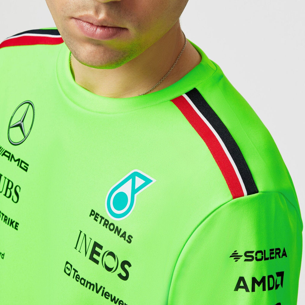 Mercedes AMG Petronas F1 2023 Men's Set Up Driver T-Shirt - Volt Green T-shirts Mercedes AMG Petronas 