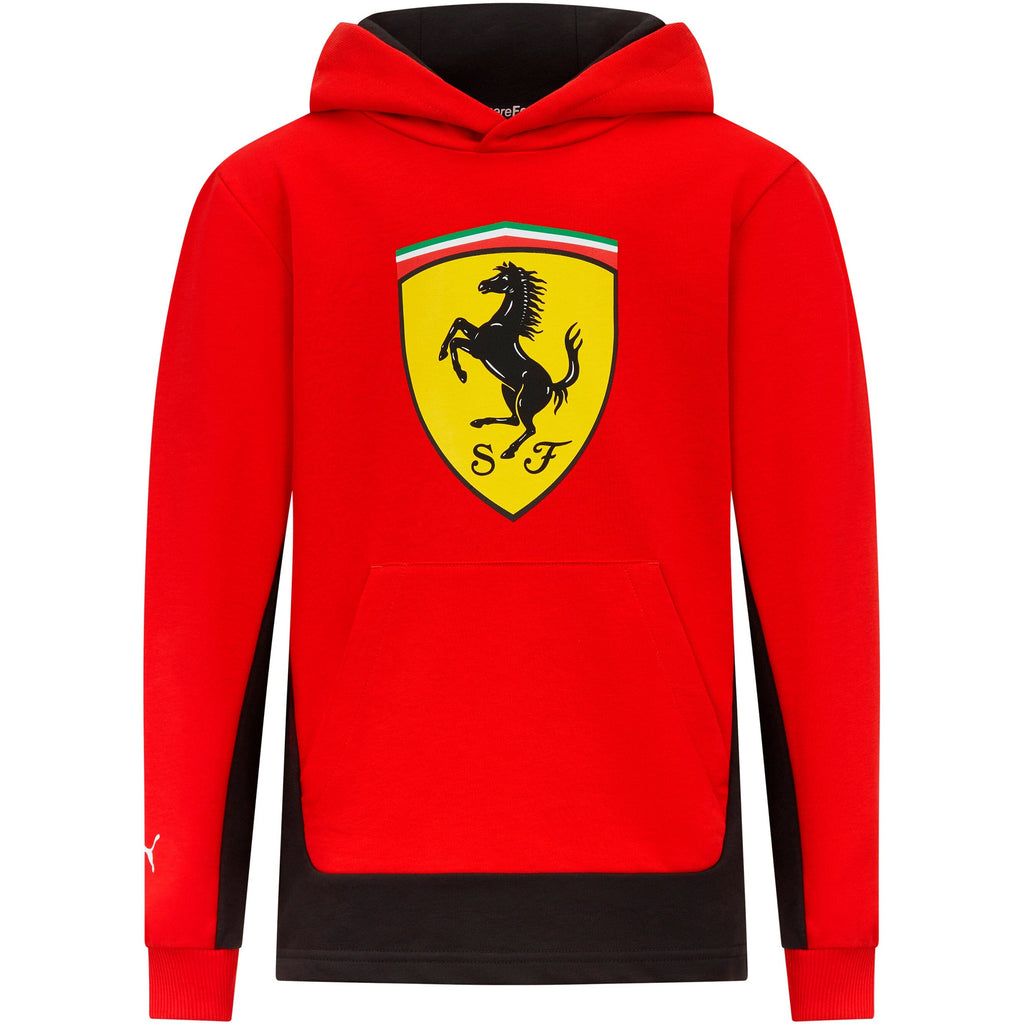 Scuderia Ferrari F1 Kids Big Shield Hoodie Sweatshirt -Red/Black Hoodies Scuderia Ferrari 1-2 Years Red 