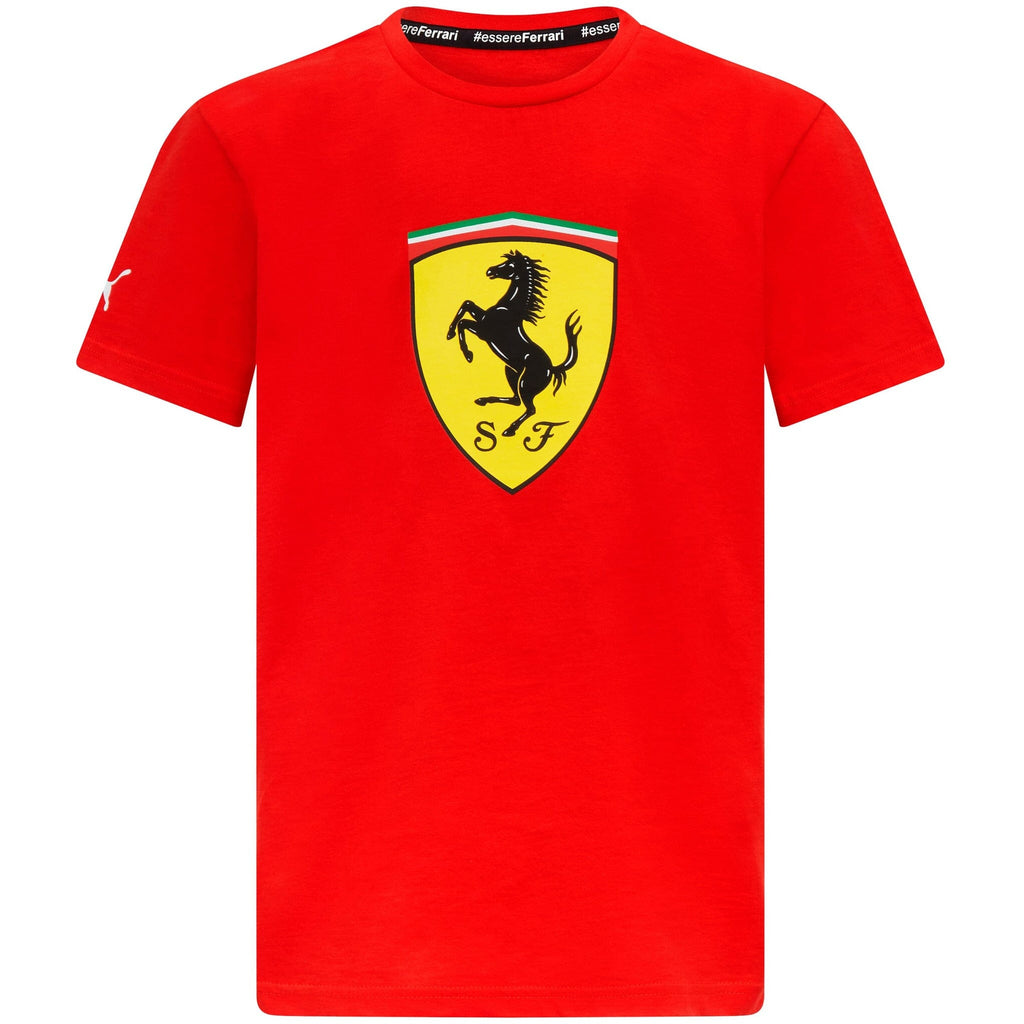 Scuderia Ferrari Kids Puma Large Shield Logo T-Shirt- Youth Red/Black T-shirts Scuderia Ferrari 1-2 Years Red 