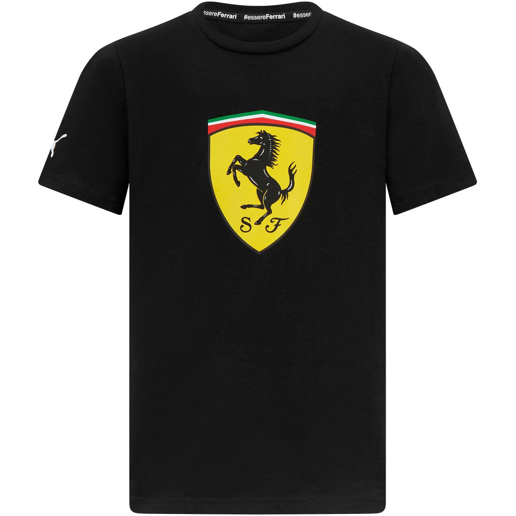 Scuderia Ferrari Kids Puma Large Shield Logo T-Shirt- Youth Red/Black T-shirts Scuderia Ferrari 1-2 Years Black 