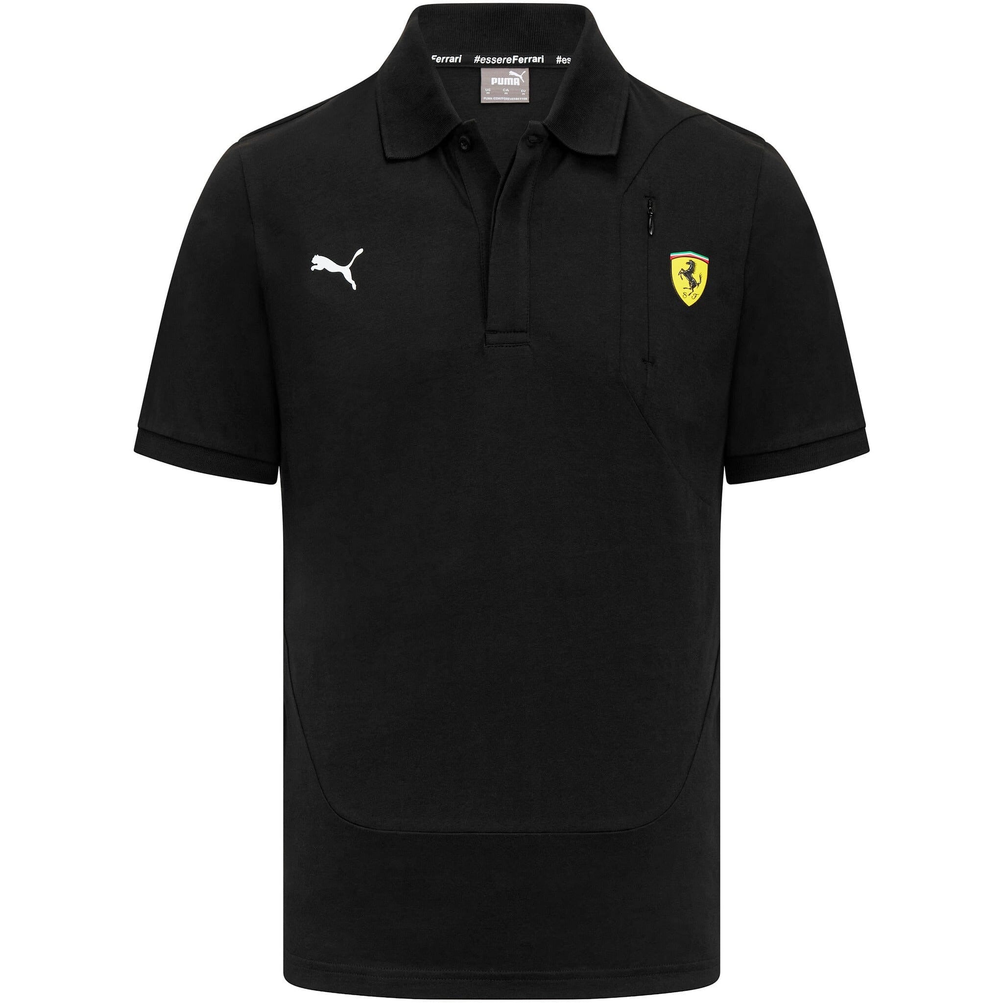 Scuderia Ferrari Men's Puma Small Shield Logo Polo Shirt-Red/Black