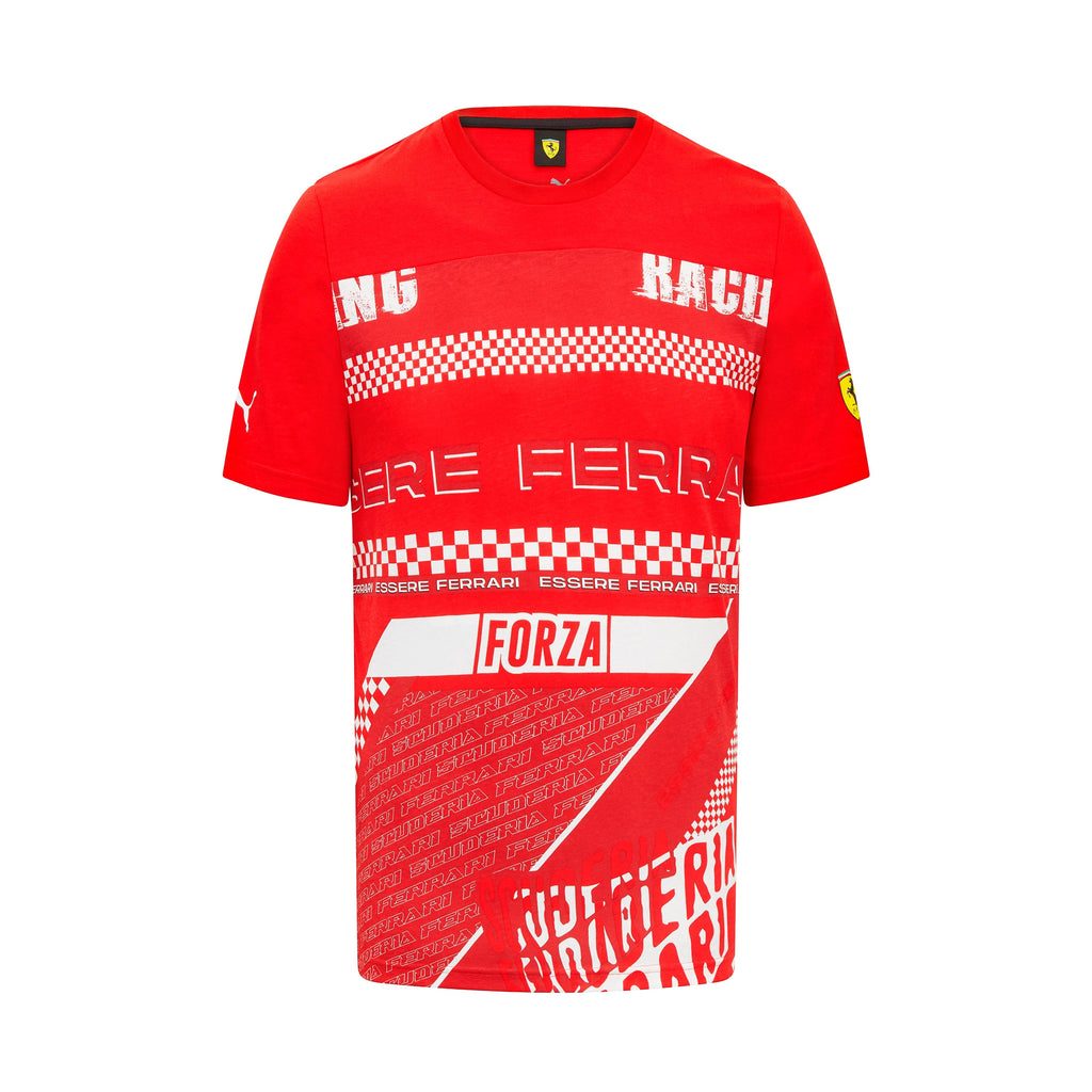 Scuderia Ferrari Men's Puma Graphic T-Shirt-Red/Black T-shirts Scuderia Ferrari XS Red 