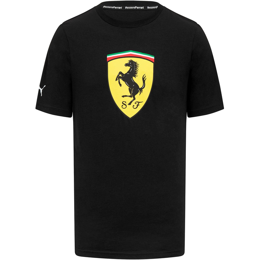Scuderia Ferrari F1 Men's Puma Large Shield T-Shirt -Black/Red T-shirts Scuderia Ferrari XS Black 
