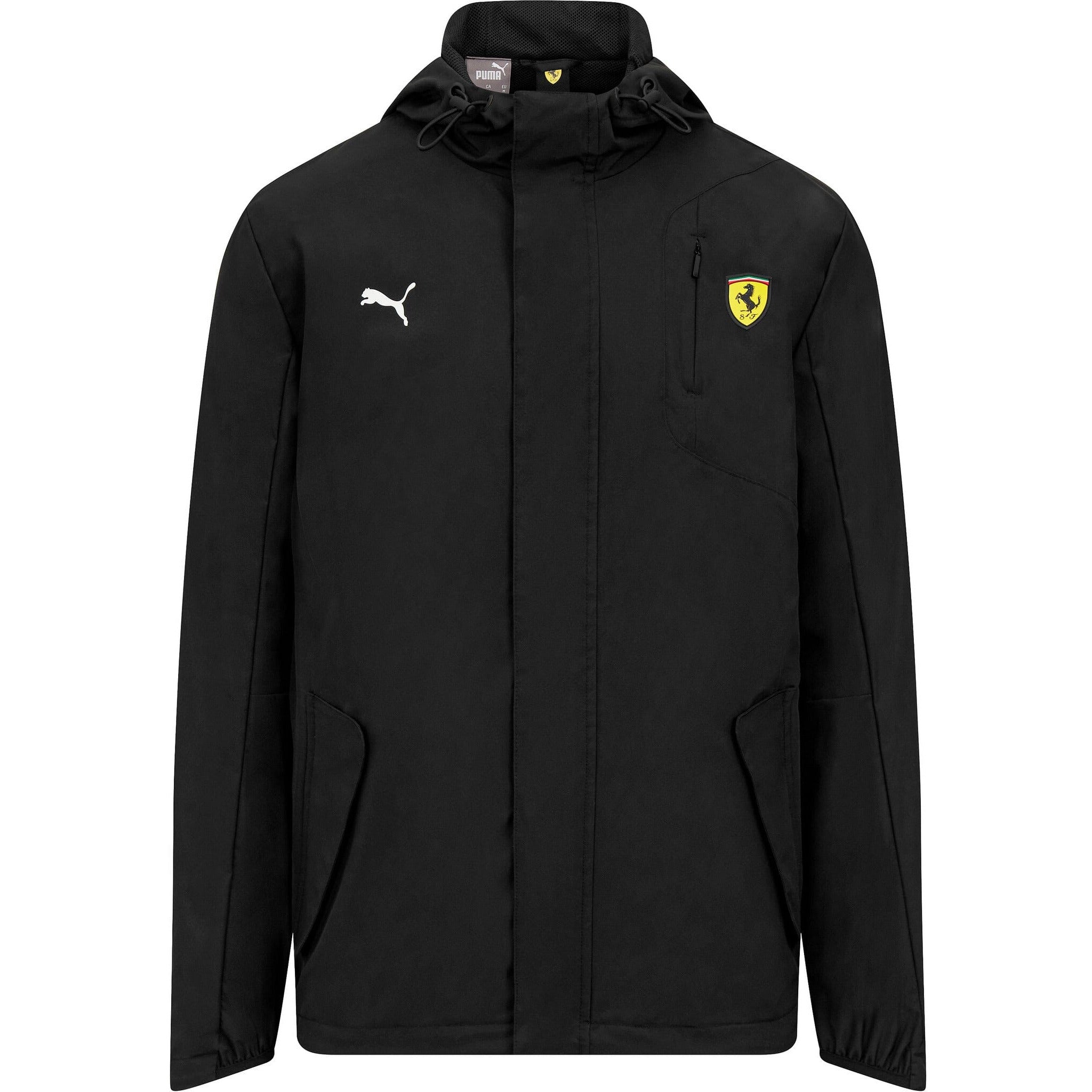 Scuderia Ferrari F1 Puma Men's Rain Jacket -Black/Red Jackets Scuderia Ferrari XS Black 