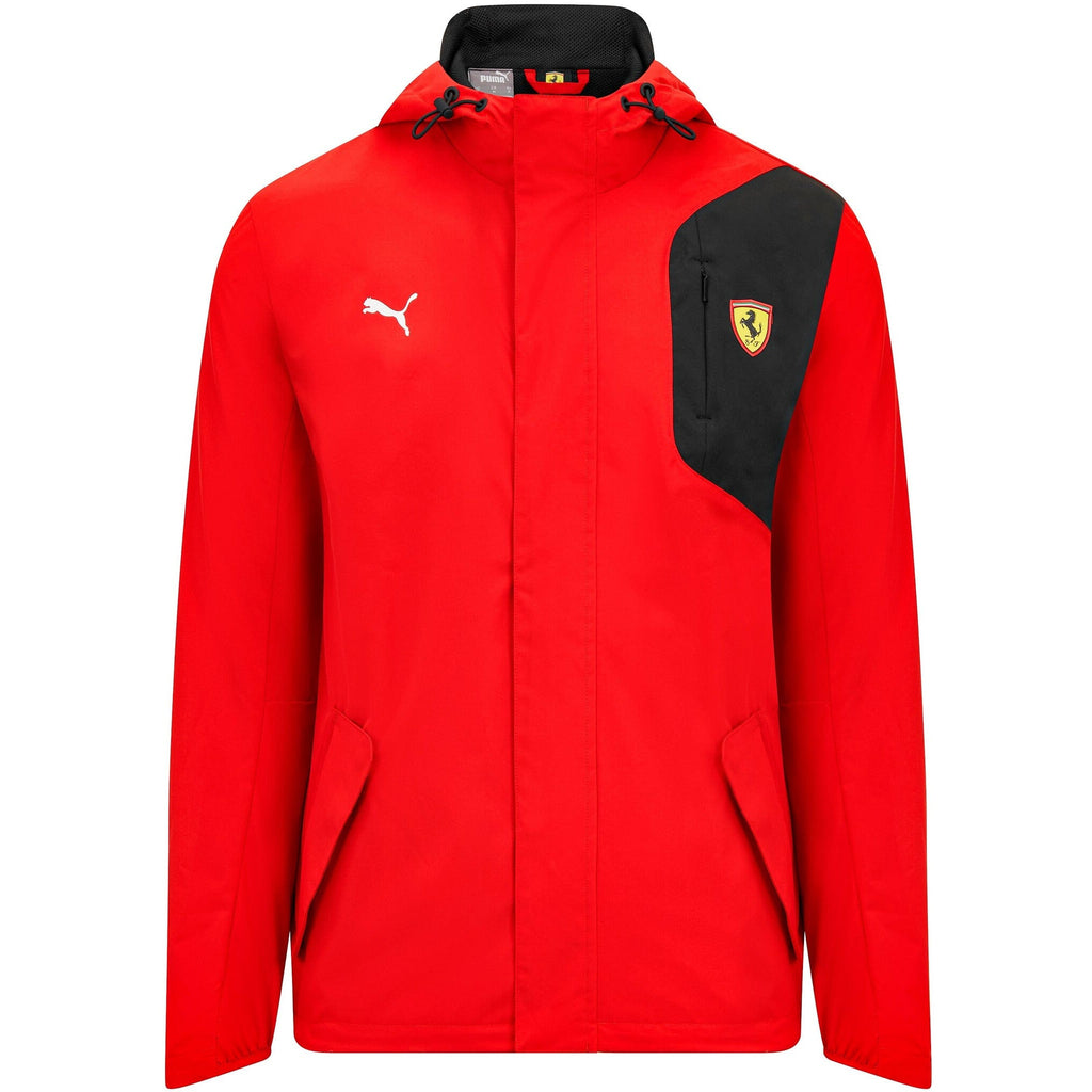 Scuderia Ferrari F1 Puma Men's Rain Jacket -Black/Red Jackets Scuderia Ferrari XS Red 