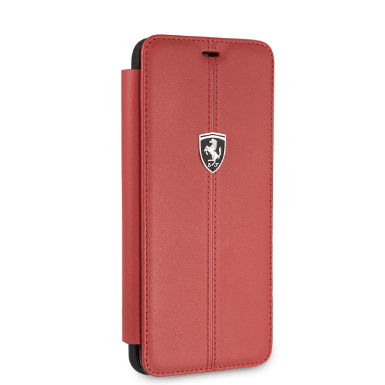 FERRARI GENUINE RED LEATHER HERITAGE BOOKSTYLE CASE Phone Cases Maroon